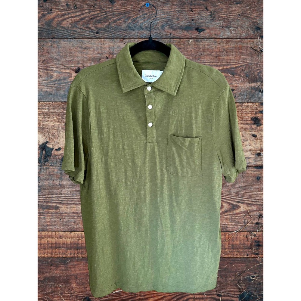 GOODFELLOW & CO-Short Sleeve Classic Polo Shirt -Army Green-SIZE US M